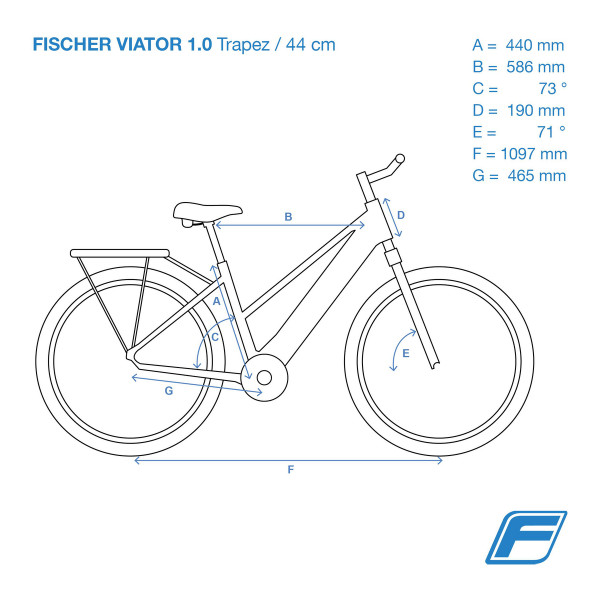 Elektrofahrrad Trekking FISCHER Damen E-Bike VIATOR 1.0 28 Zoll RH 44 cm 422 Wh